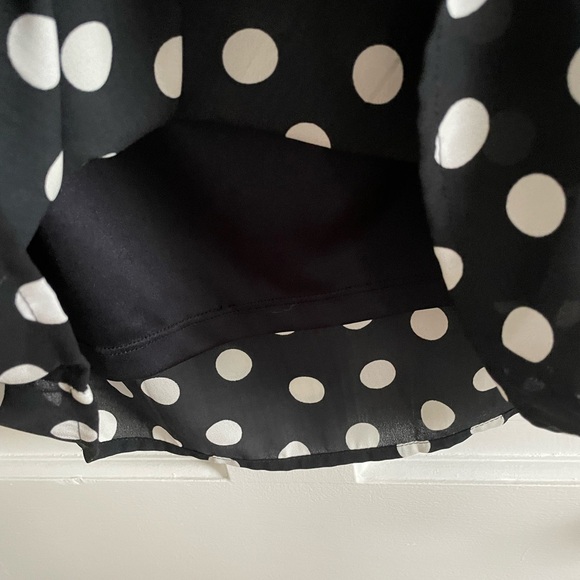 City Streets Black and White Polka Dot Dress with Bell Sleeve. Size Small - Picture 4 of 7